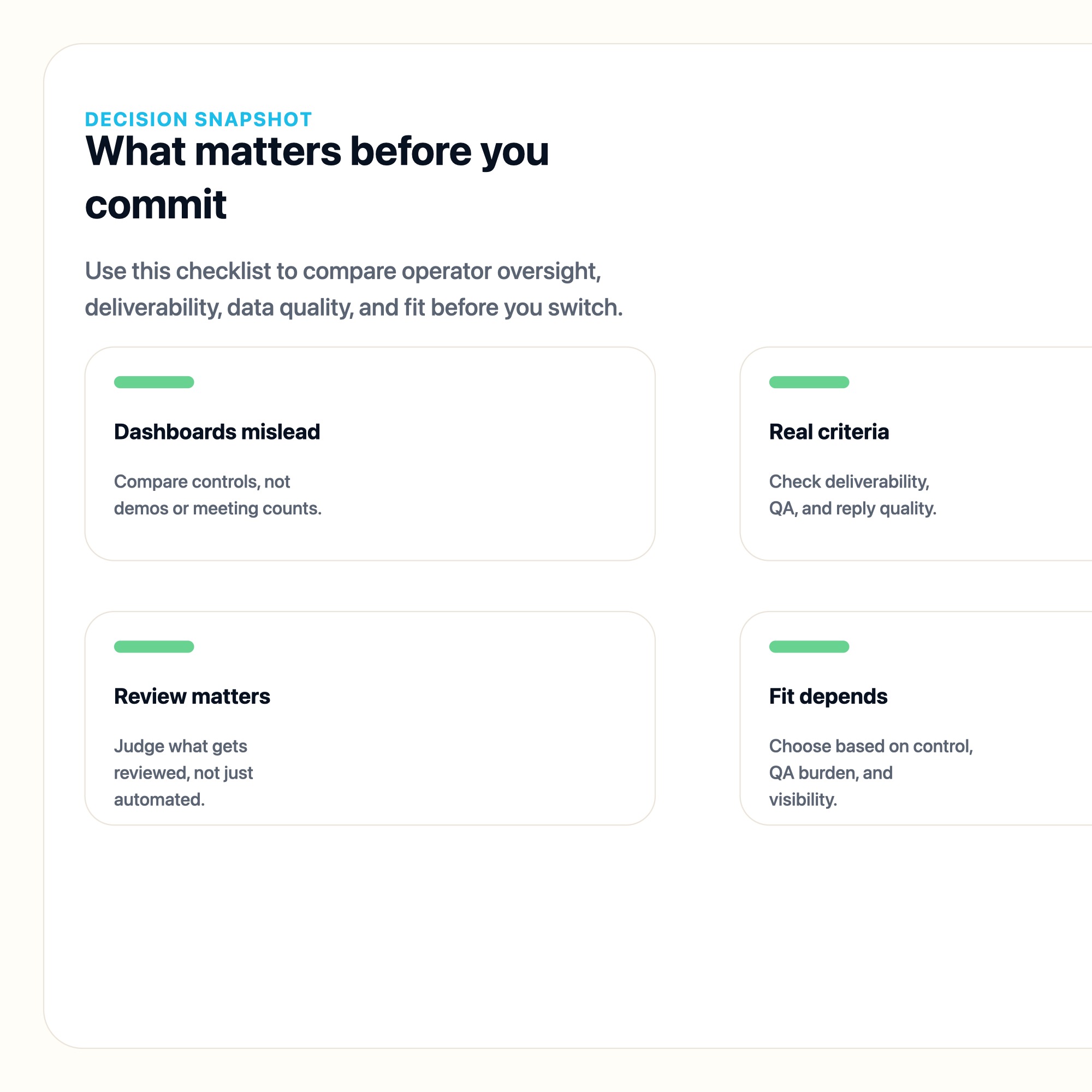 How to Evaluate Managed AI SDR Vendors Without Guessing decision snapshot