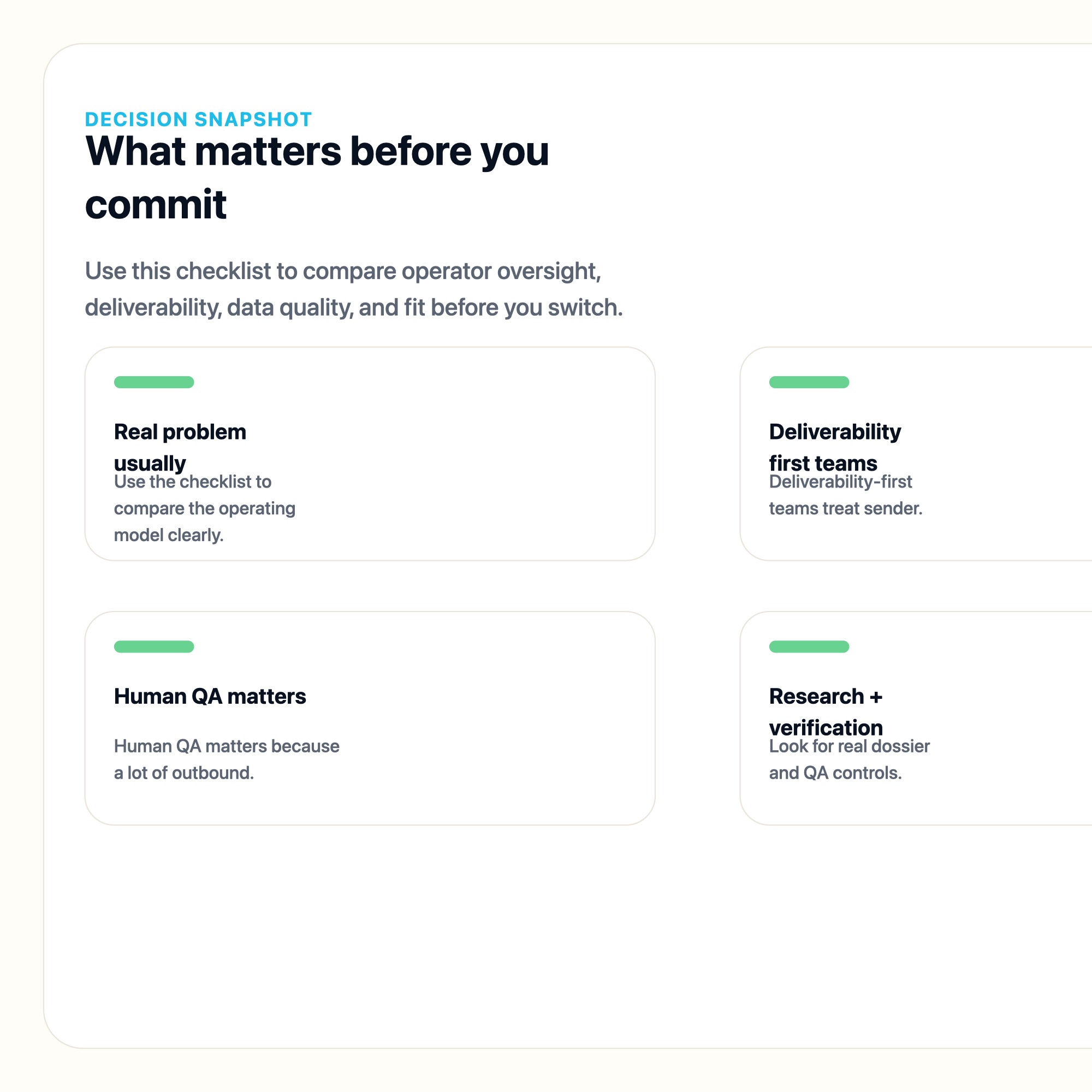 Why Deliverability-First AI Outbound Beats Generic AI SDR Automation decision snapshot