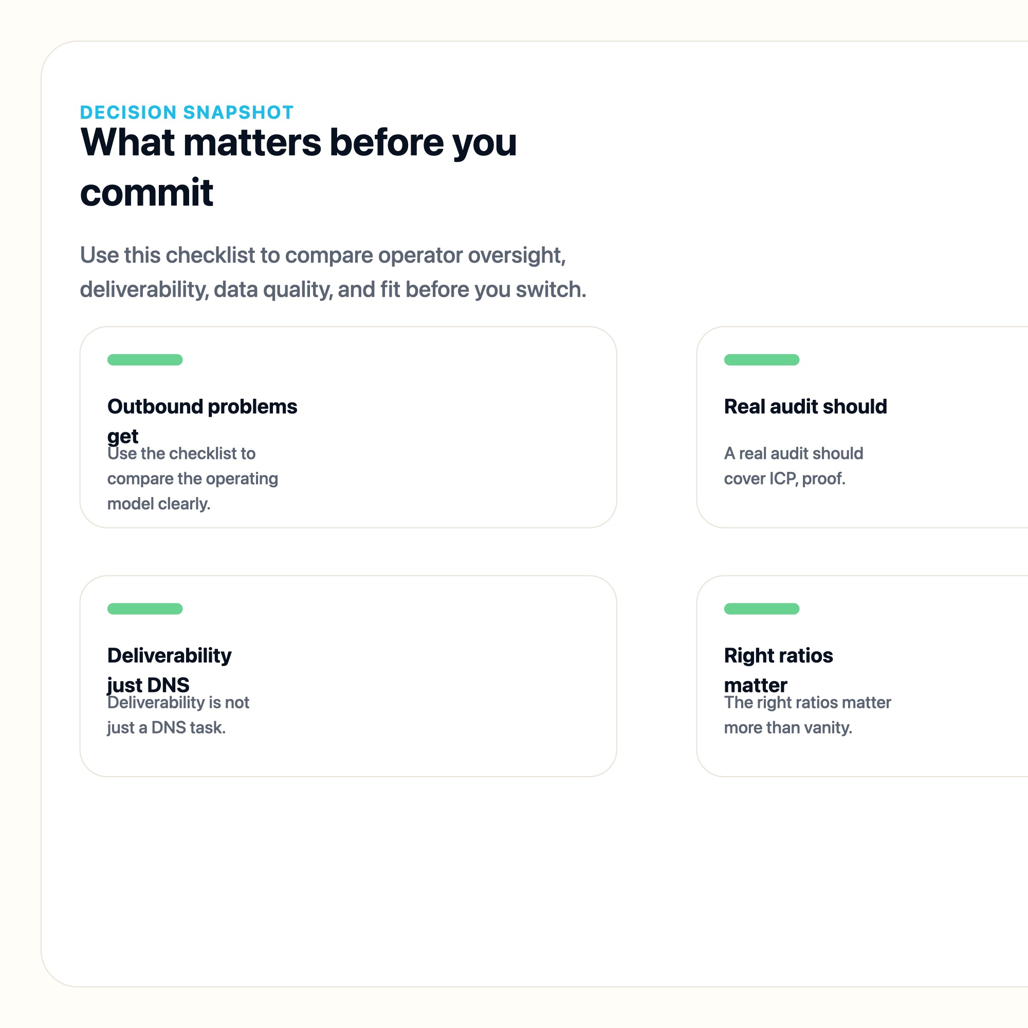 Outbound System Audit Checklist for Lean B2B Teams decision snapshot