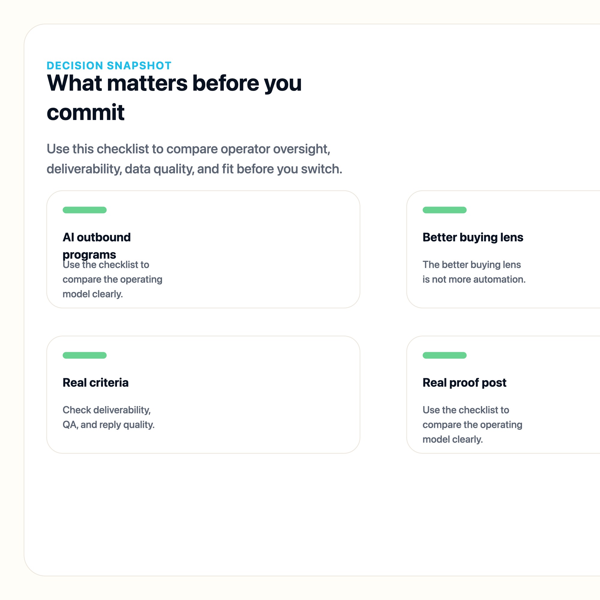 Most Teams Do Not Need More AI SDR Automation decision snapshot