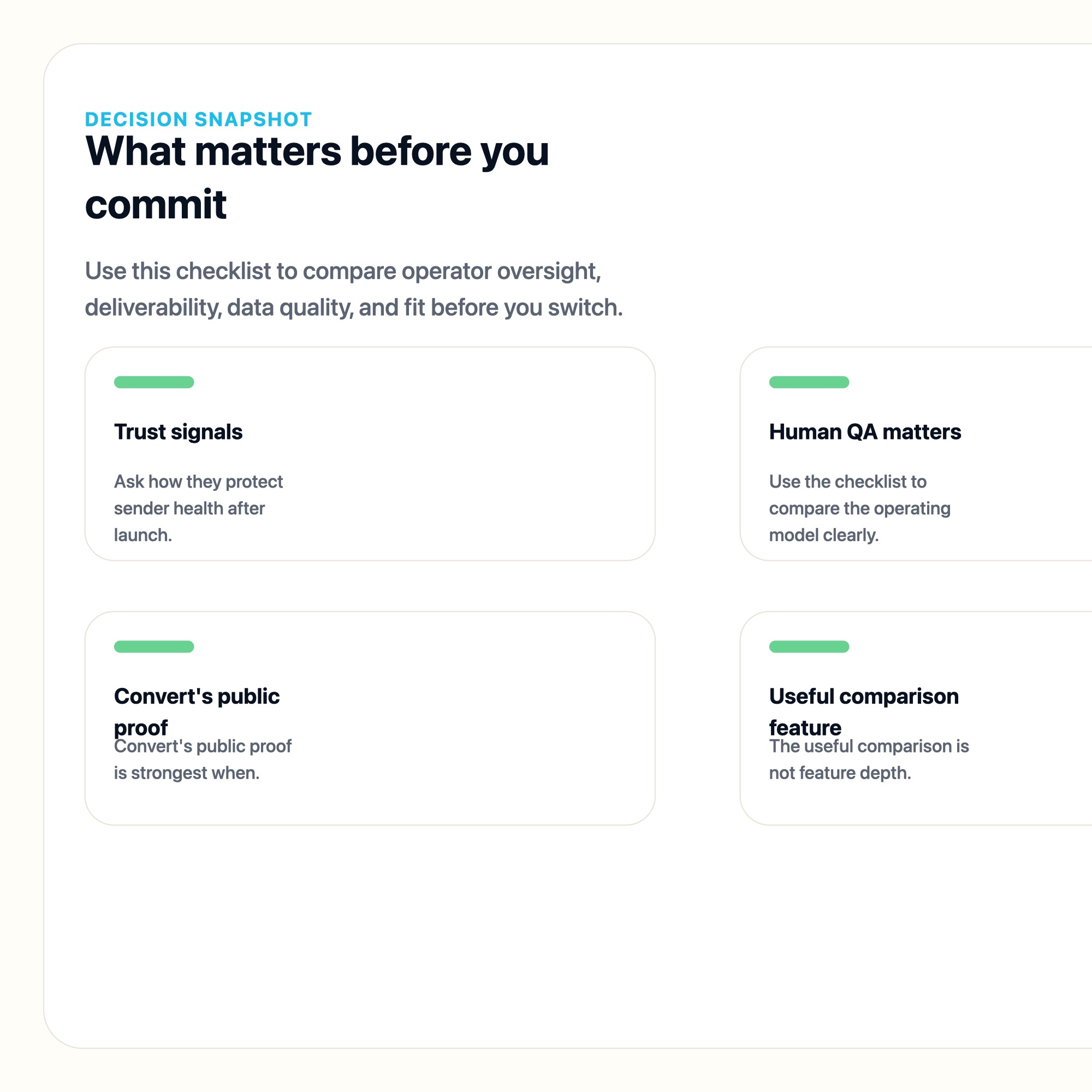 Deliverability-First AI Outbound Proof Points decision snapshot