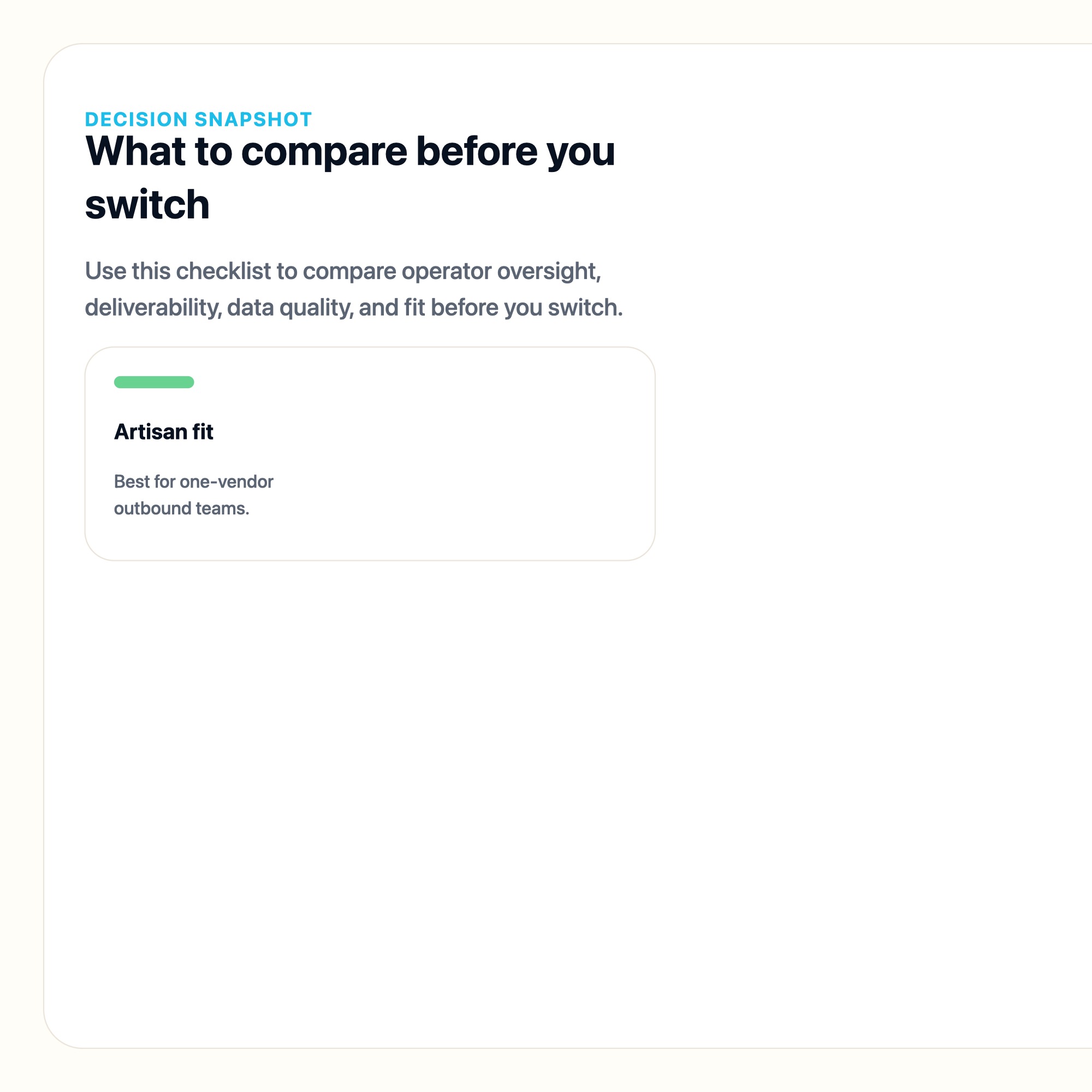 Artisan Alternatives for Founder-Led Sales Teams That Need Quality Meetings decision snapshot